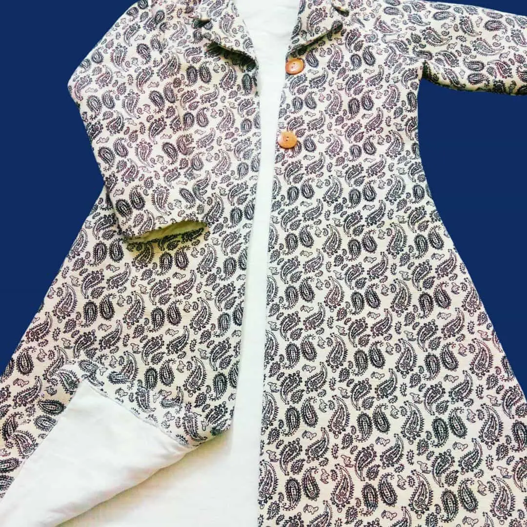 Dyed jute fabric and printed jute fabrics for sustainable fashion apparel and eco-friendly accessories.