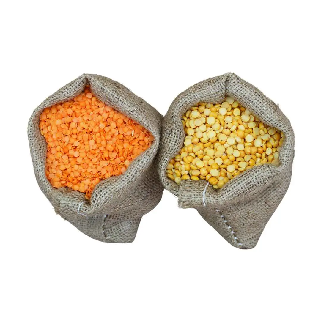 Strong jute sack for pulses and lentils storage eco-friendly and reusable bulk packaging solution.